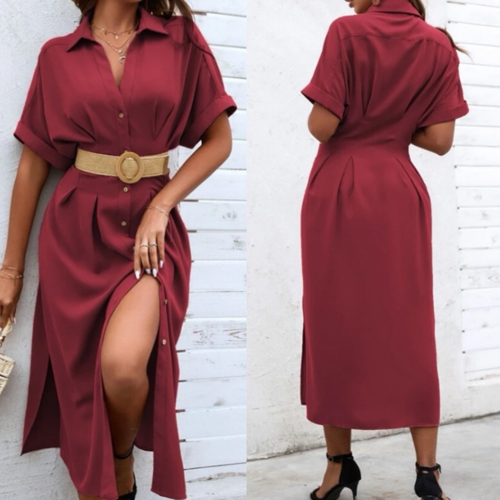 Boho button up batwing sleeve dress - Picture 2 of 14